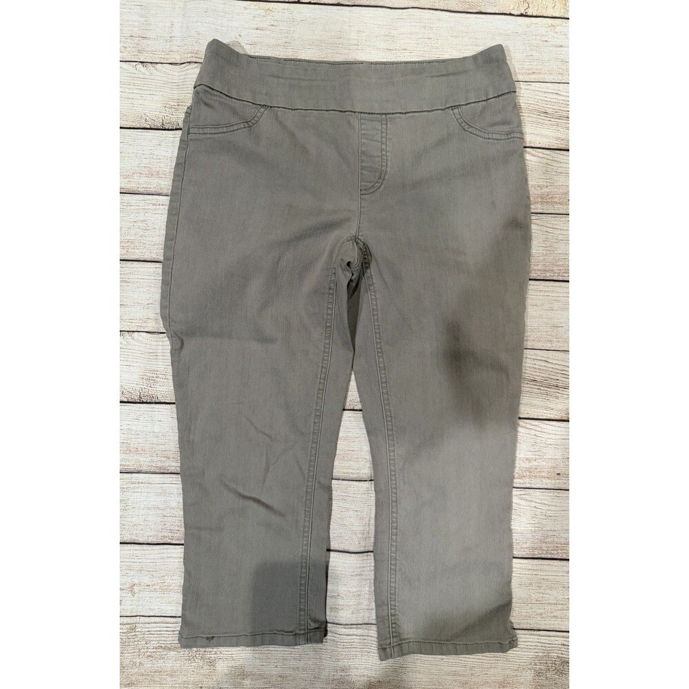 Chico's Chicos Gray-green Pull-On Denim Capris Size 0 Small